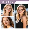 YUKANG Bifocal Reading Glasses Women Clear Top Cat Eye Blue