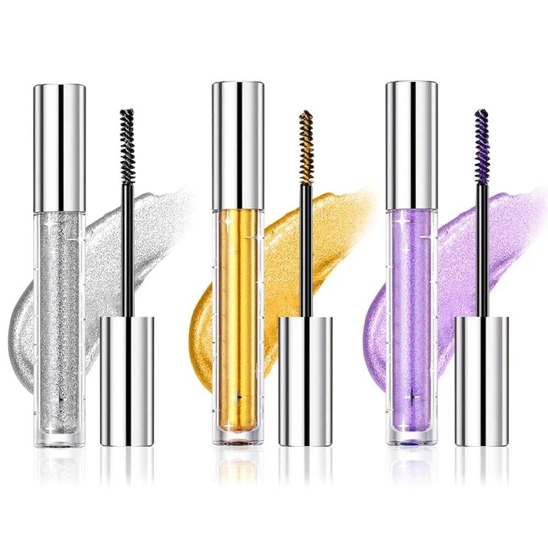 Glitter Mascara Set - Waterproof Long-Lasting Sparkling Diamond Eyelash Makeup