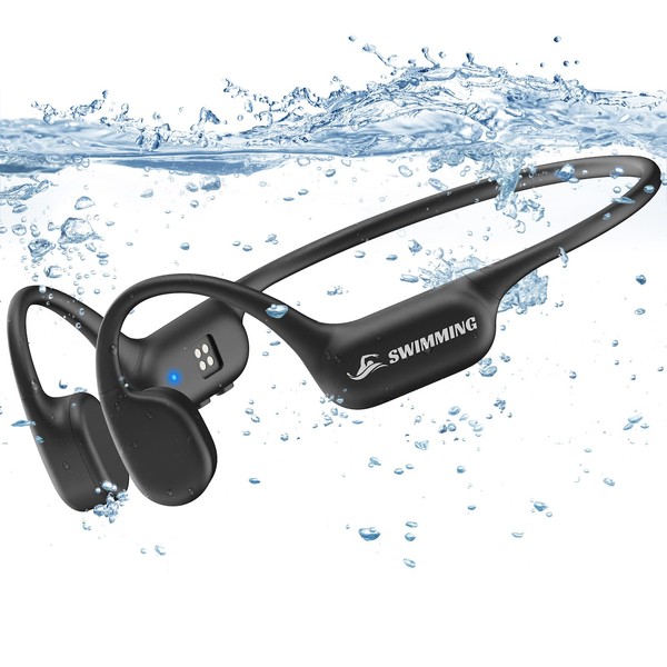 Swimming Headphones, IP68 Waterproof Bone Conduction Headphones Bluetooth 5.4 with