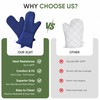 Xlnt Extra Long Oven Mitts (Blue) | Teflon EcoElite Water