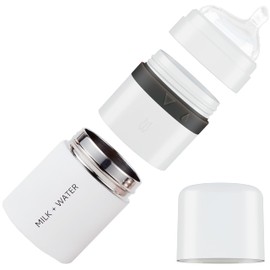 MILK & WATER All in One Baby Bottle & Baby Formula Dispenser On The Go, 5oz - Keeps Water Warm & Formula Fresh - Baby Formula Mixing Bottle with Anti Colic Nipple - Leak-Proof - 3+ Months (White)