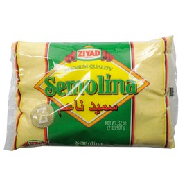Ziyad Semolina Wheat, Smeed, Semolina Flour, Perfect for Stews, Soups, Gravy, Baking Breads, Biscuits, Pizza Crust with Low Fat, High Protein, High Fiber! 32 oz