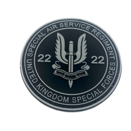 SAS Special Air Service Regiment United Kingdom Special Forces Cosplay PVC Morale Patch (Grey)