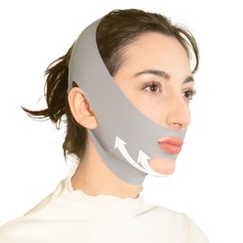 V Line Lifting Mask Chin Strap for Sleeping, Face Lifting Strap, Chin Strap, Jawline Shaper, Jaw Strap, Double Chin Reducer,Face Lift Tape & Snoring Solution (Gray)