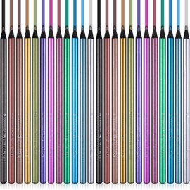 Zhehao 24 Pcs Metallic Colored Pencils Wood Drawing Pencils 12 Assorted Colors Sketching Pencil Colorful School Supplies for Art Drawing Coloring Book