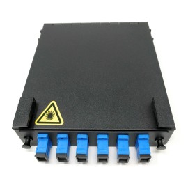 RiteAV Fiber Enclosure with Spool and Loaded 6 Port SC-UPC Singlemode Simplex LGX Panel