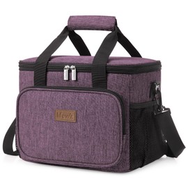 Lifewit Large Lunch Bag 24-Can (15L) Insulated Lunch Box Soft Cooler Cooling Tote for Adult Men Women, Purple