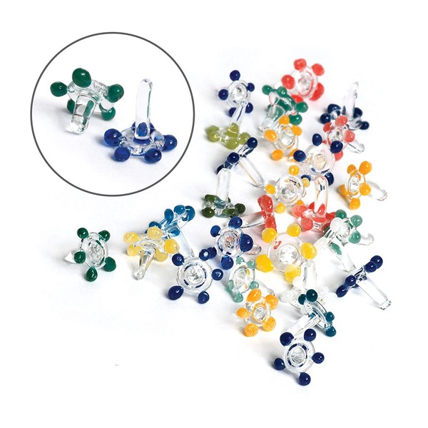 Small Glass Daisy Flower Beads, Premium Quality Hand Blown Glass Stem Filters (25+5 Pack)