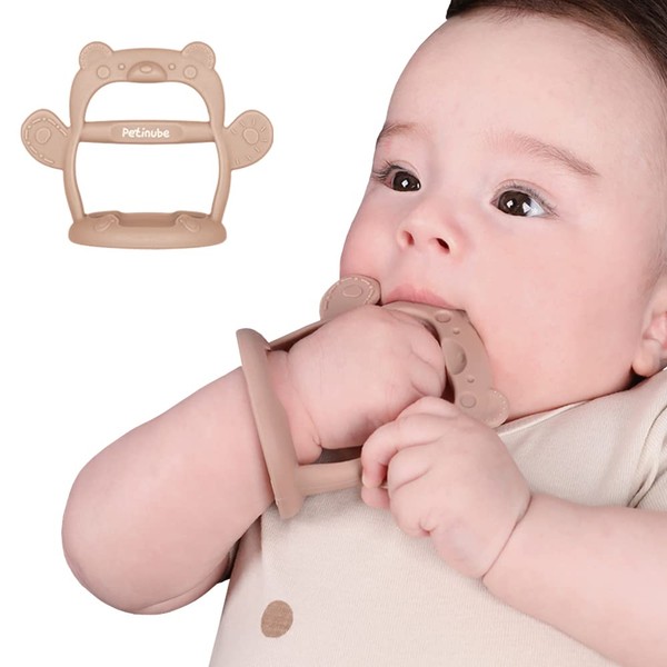 PETINUBE Anti-Dropping Silicone Baby Wrist Teether Soothing Pacifier for Infants