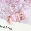 Lovely pink powder handmade nail tip - Almond / 러블리