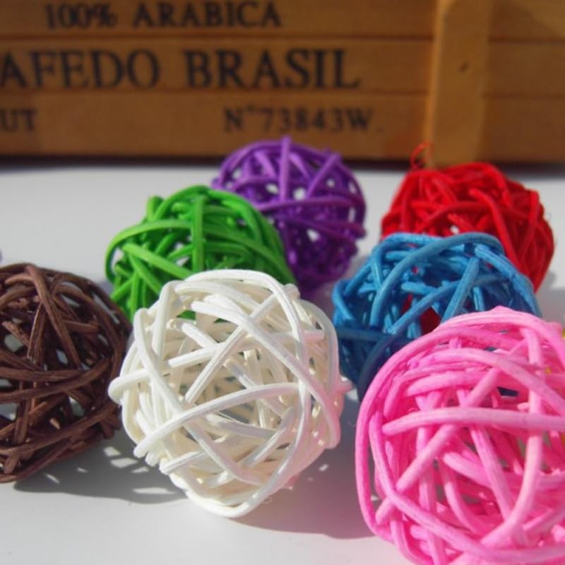 15Pcs Pink Rattan Decorative Balls for Diy Craft - Versatile