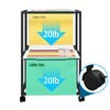 PUNCIA 2 Tiers Metal Rolling File Carts with Wheels Hanging