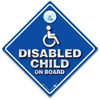 Disabled Child on Board Car Sign with Suction Cup, 14