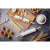 JEmarble Rolling Pin-Wooden Handles(White)(Premium Quality) Polished Surface 18-inch(10"Barrel) Genuine Stone