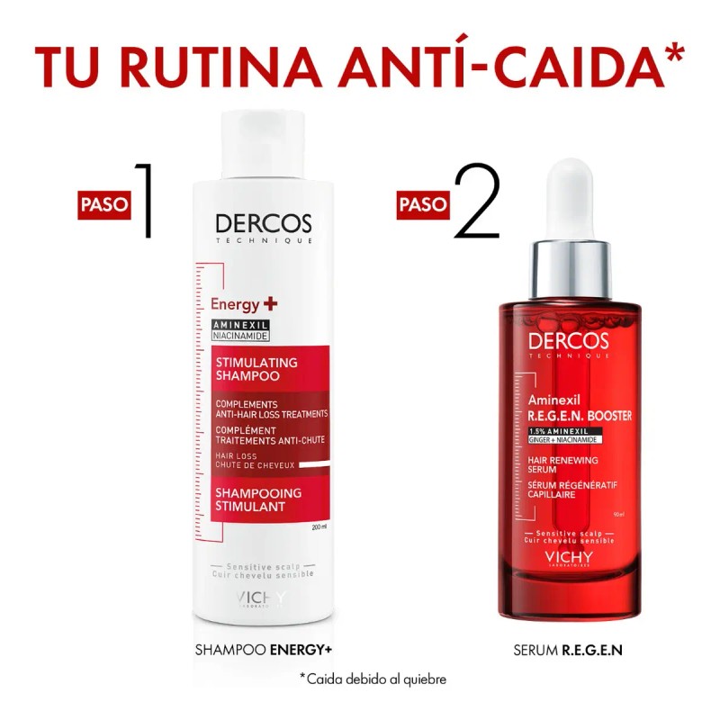 Vichy Dercos Shampoo Anticaída Energy Reduce Caída Cabello Todo Tipo