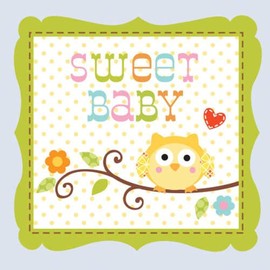 16-Count Paper Beverage Napkins, Happi Tree Sweet Baby Boy