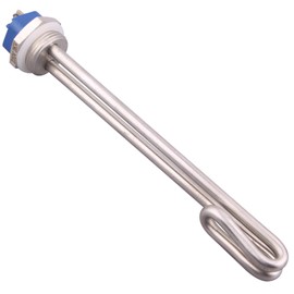 DERNORD 1 Inch Heating Element Short Folding Type Electrical Brewing Water Boiler Heater BSP Thread Stainless Steel Flange (220V 2000W)