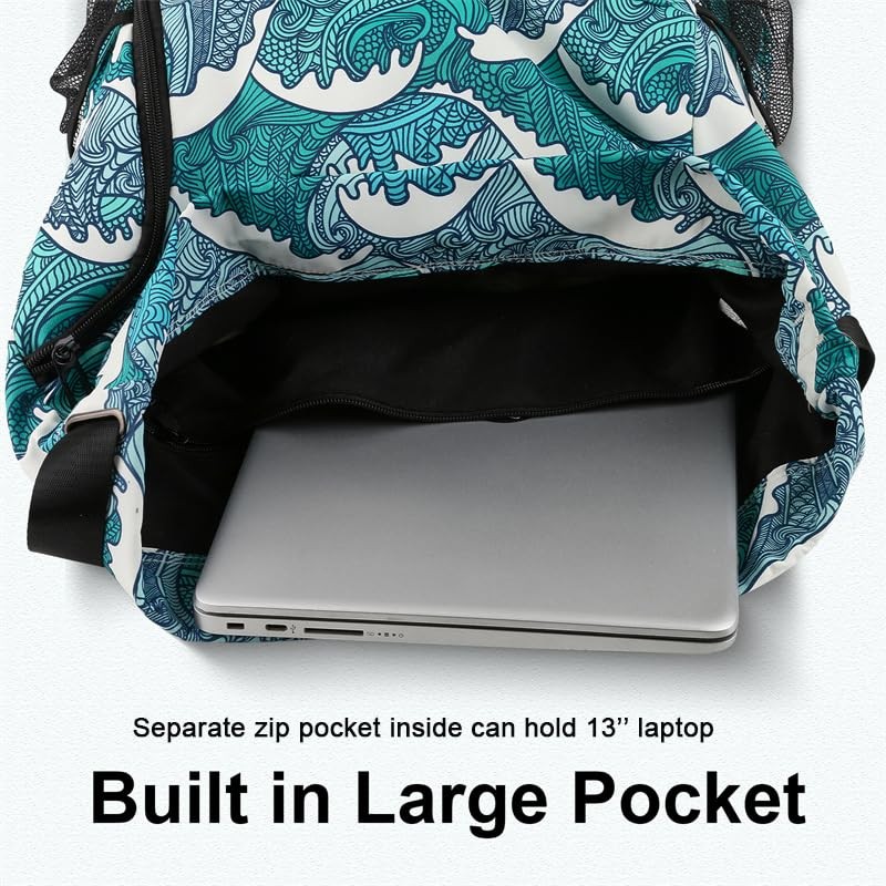 Risefit Drawstring Bag Waterproof Swim Bag Drawstring Gym Backpack Large