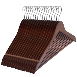 SEGAWE Premium Wooden Hangers 50 Pack Durable Slim Coat Hanger w/360° Swivel Hook Brown