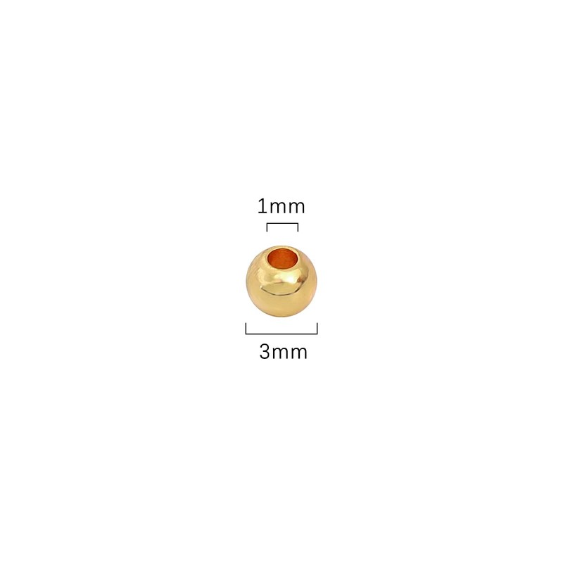 BEADIA 14K Gold Plated Round Spacer Beads 3mm 300pcs for