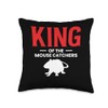 King Of The Mouse Catchers Exterminator Throw Pillow