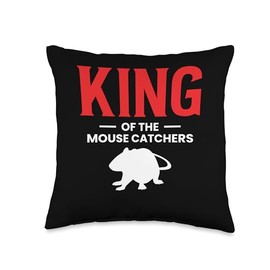 King Of The Mouse Catchers Exterminator Throw Pillow