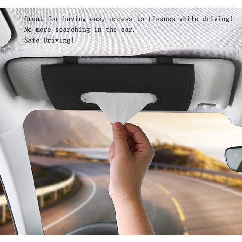 Fredysu Car Visor Tissue Holder, Sun Visor Napkin Holder Backseat