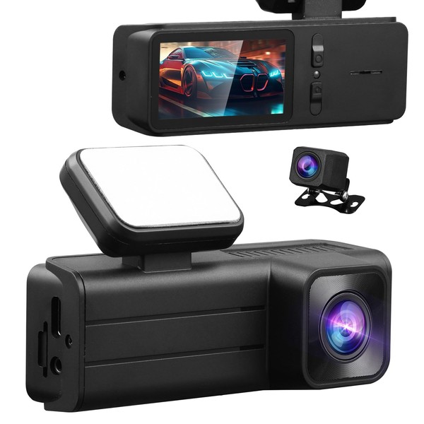 Dash Cam with 1.97" IPS Screen Front and Rear Dash