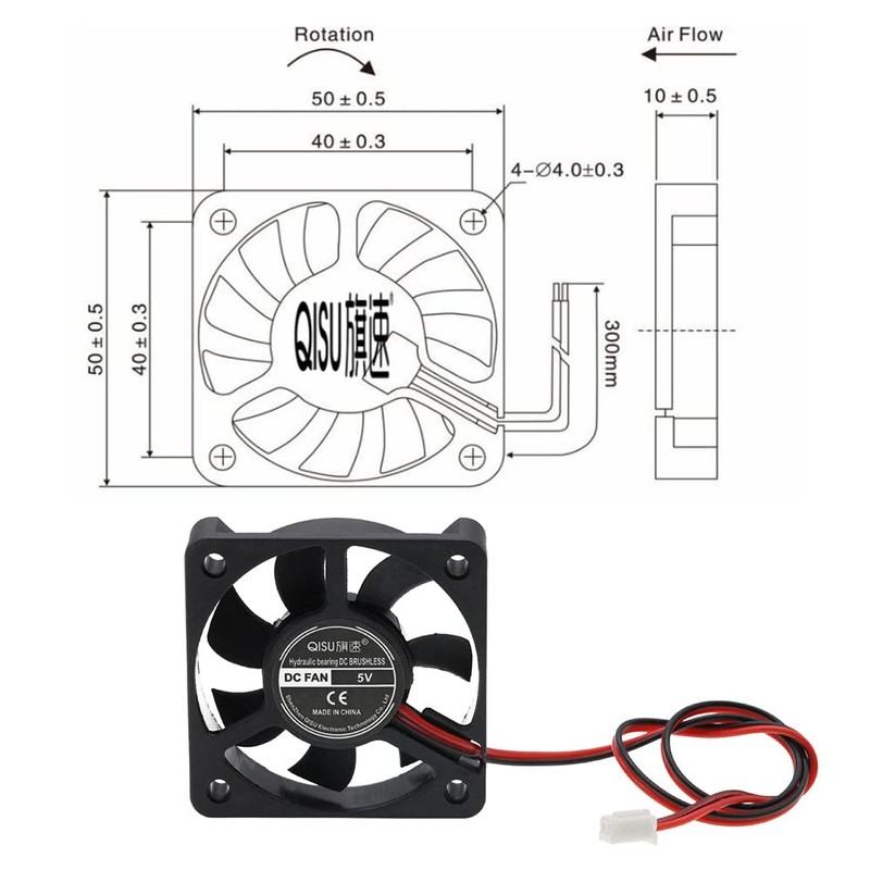 PENGLIN Cooling Fan 5010 2PCS 5V 5cm Fan 50mm X