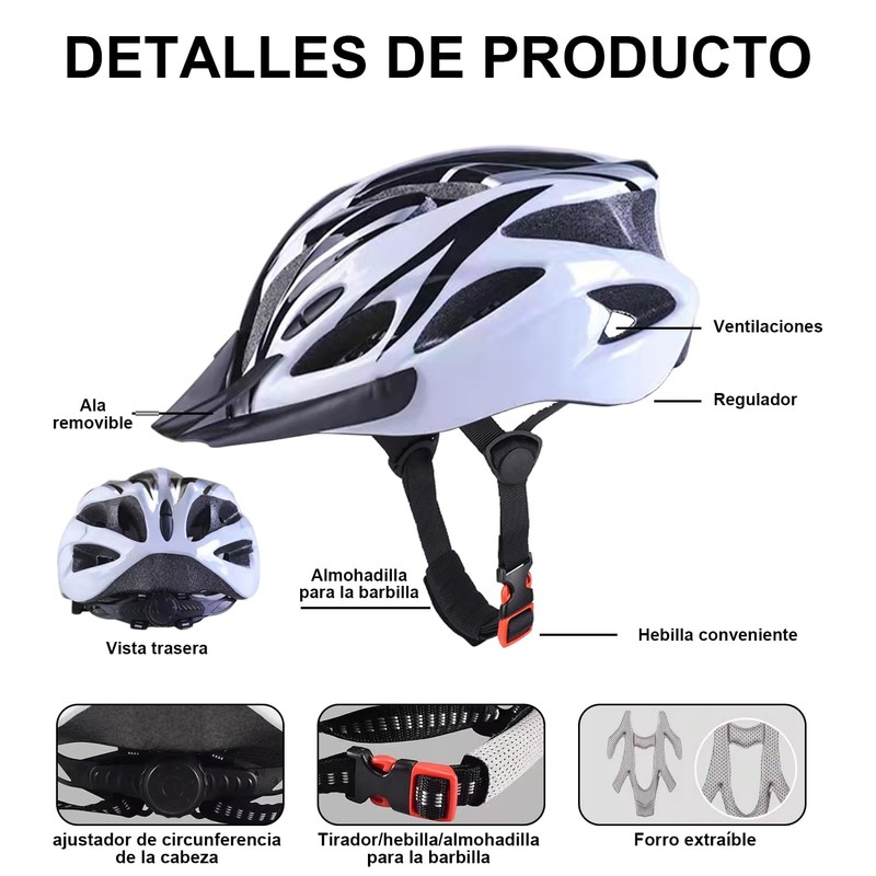 FRILNK Casco Bicicleta, Cascos de Bicicleta para Adultos, Tamaño Ajustable,