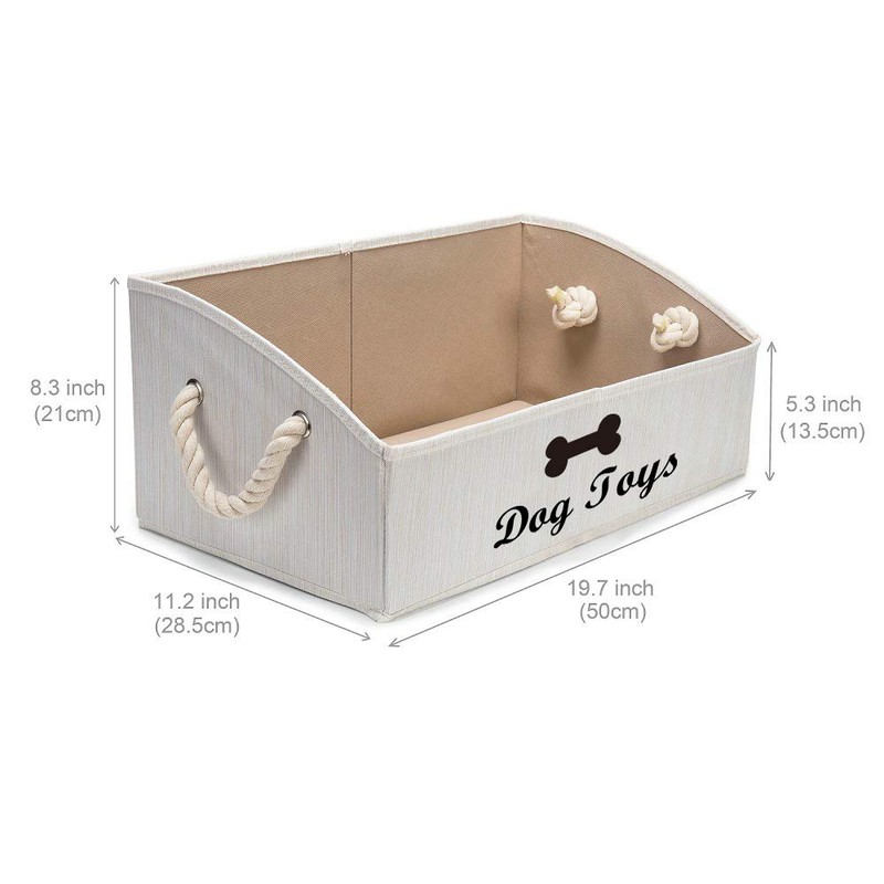Geyecete Large Dog Toys Storage Bins - Foldable Fabric Trapezoid