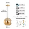 XIRYTU-H Modern Amber Glass Globe Pendant Light with Gold Socket,