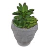 SIL Buddha Head Pot with Faux Succulent (Cactus)