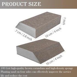 4 Pack 120 Grit Single Angle Sponge Sanding Block, Washable and Reusable Sanderpaper Hand Sanding Sponge for Wood Drywall Metal Home Sanding