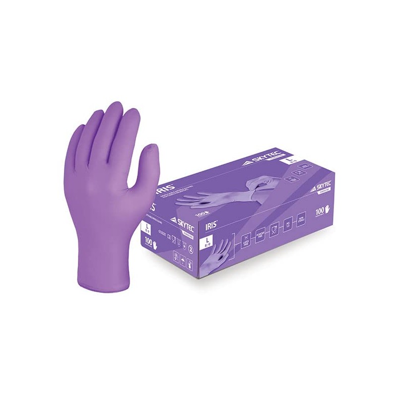 Skytec Iris Purple (Box of 100) Disposable Nitrile Gloves -