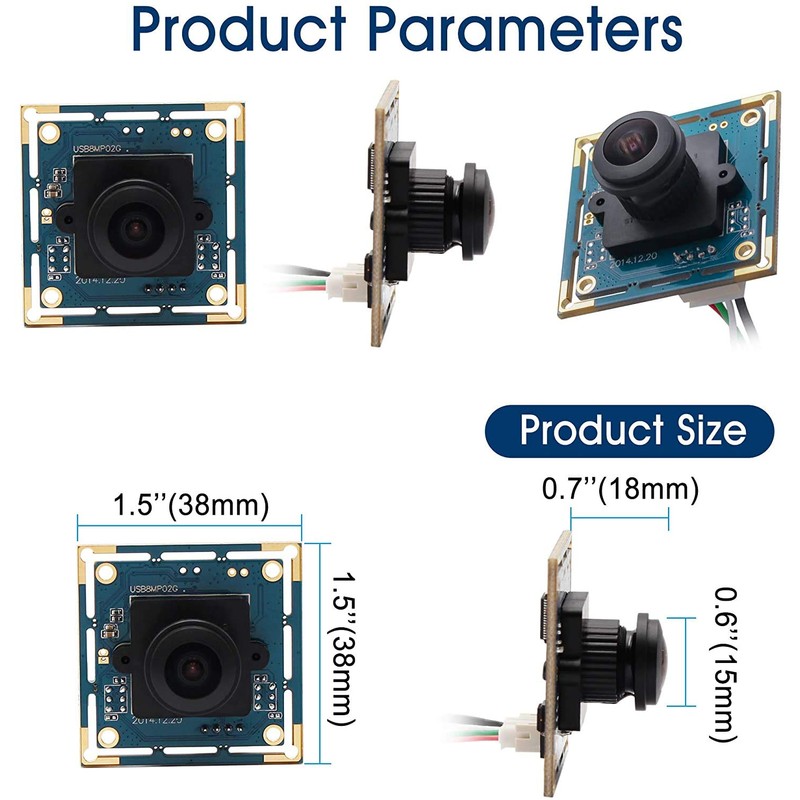 ELP 8mp USB Camera Module 2448p Webcam Board 180 Degree