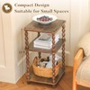 Fultyle Side Table, Small End Table with Storage Shelf, Modern
