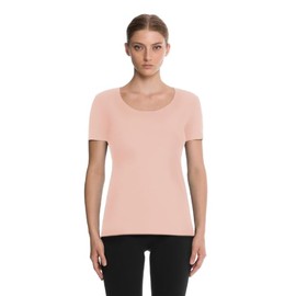 Wolford Jersey Top Short Sleeves For Women Elegant Matte Finish Modal Blend Top with Flat Bonded Seams and Minimalist Design Rose Tan Pink