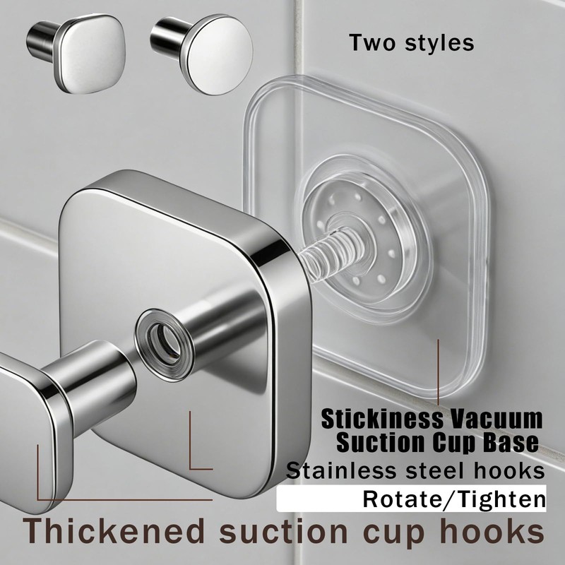 Ptrin Suction Cup Hooks for Shower,Heavy Duty Towel Hooks,Perfect for