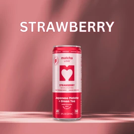 matcha LOVE Strawberry Matcha + Green Tea, Sweetened, 8 Ounce (Pack of 12)