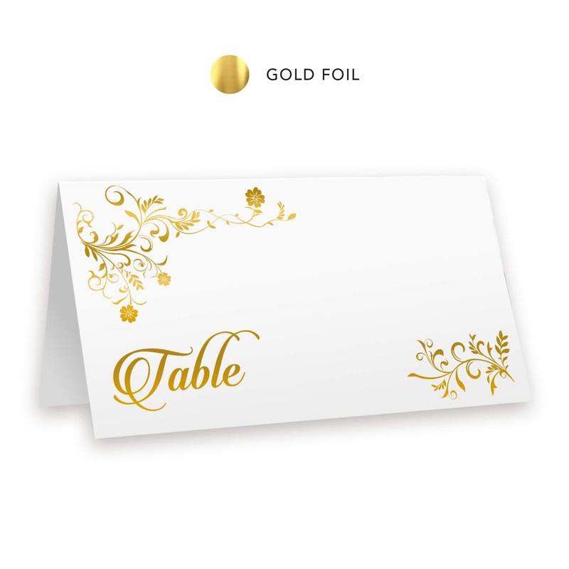 Place Cards Double Sides (Reserved Table Gold)