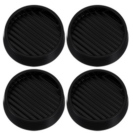 Wanmu 4 Pcs Round Rubber Caster Cups, 2.4x2.4 Anti-Sliding Furniture Pads Feet, Non Slip Hardwoods Floor Protector, Anti Skid Bed Stopper for Desk Chair Couch Table (Black)