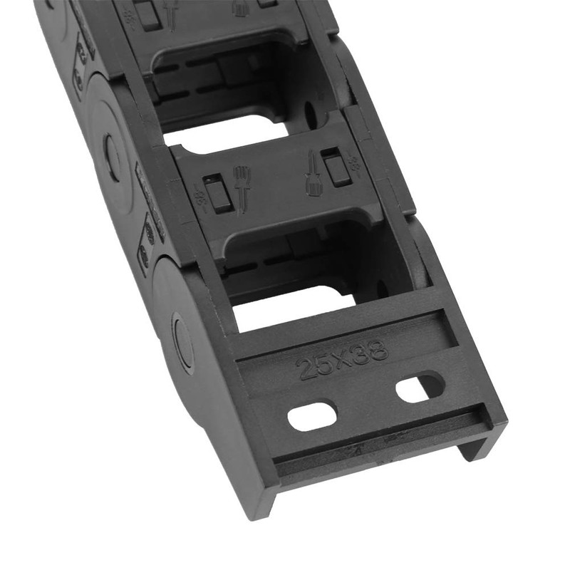Drag Chain Cable Carrier, 100cm 25 x 38mm Black Nylon