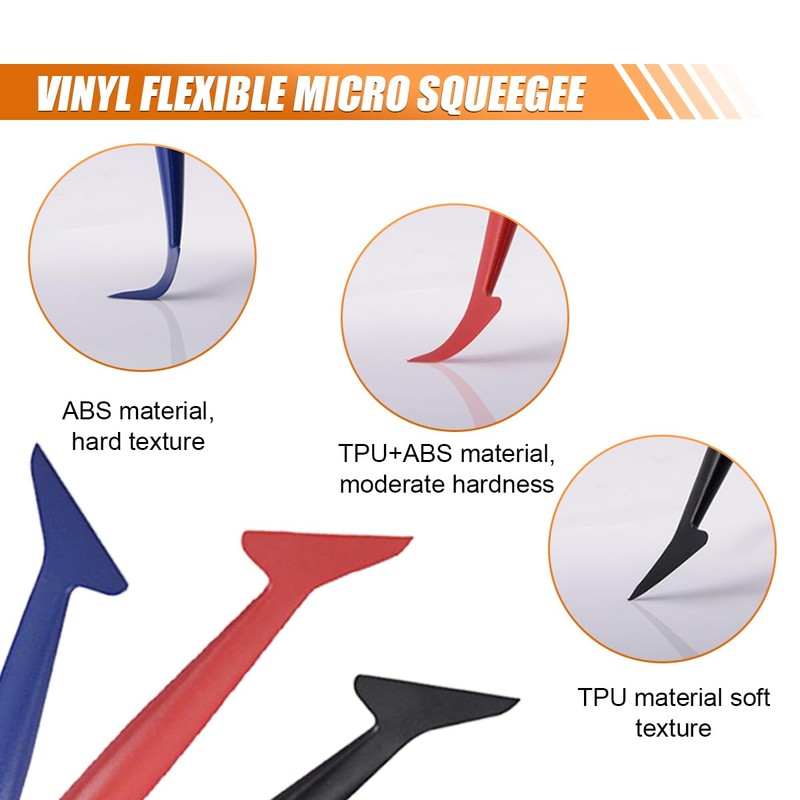Car Wrapping Vinyl Tool Kit, 3 in 1 Flexible Micro