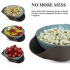 Rvdxur Plastic Pistachio Bowl with Shell Storage, Double Dish Snack
