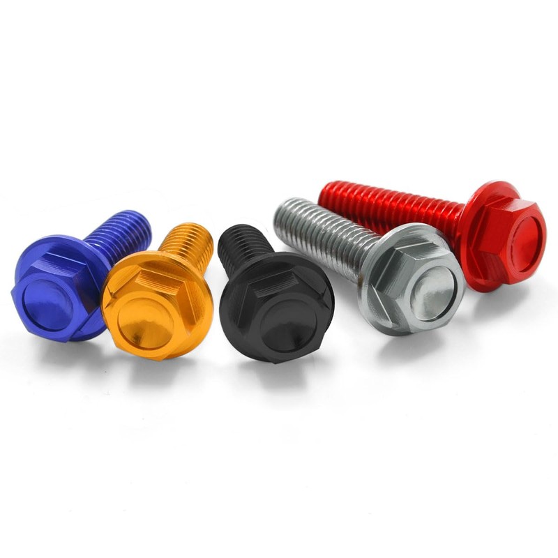 DIRTFREAK F7652 Aluminum Flange Bolts M6x16mm 4pcs Black Dirt Freak