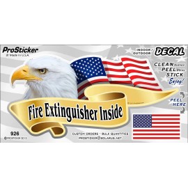 ProSticker 926 (One) 3" x 6" Fire Extinguisher Inside Semi Truck Decal Sticker