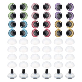 PATIKIL 12mm Flash Safety Eyes, 36 Set Doll Eyes with Washers Soft Buttons Realistic Colorful Crocheting Safety Eyes for Decor Crochet Accessories Dolls Craft, 6 Colors