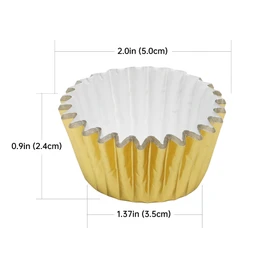 [Non-Stick]400pcs Gold Mini Cupcake Liners for Baking, Greaseproof Cupcake Liner, Mini Size Foil Cupcake Liners Muffin Liners by Bake Choice