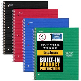 Five Star Cuaderno Profesional Rayado 100 Hojas Antimicrobiano 4 Pzas